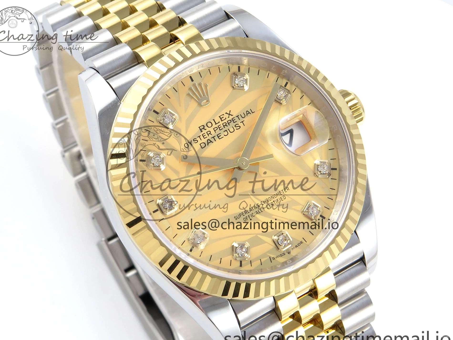 SS Dial YG EWEF Leaf Edition A3235 on Jubilee 126233 36 DateJust Best YG Bracelet 0501